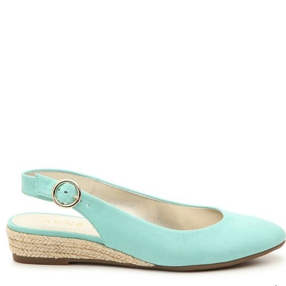 BRAND NEW ANNE KLEIN ESPADRILLE WEDGE SUEDE FLAT PUMP - Picture 15 of 16